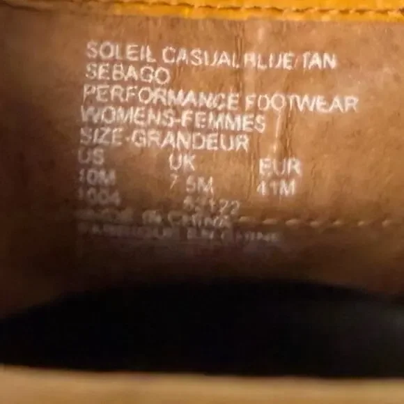 Sebago Dockside Boat Shoes Womens 10 Navy Tan Leather Preppy Nautical Old Money - Picture 7 of 9